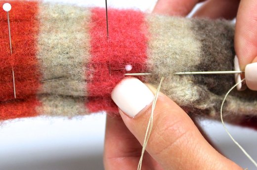 Sew Wrist Portion of Gloves