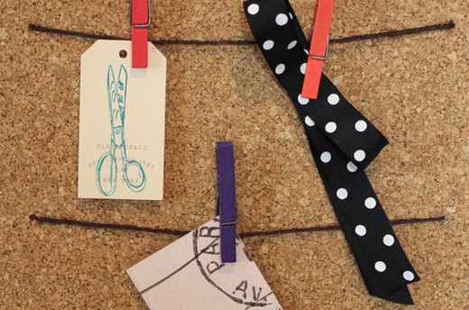 Cork Board Idea #2: Clothesline Board