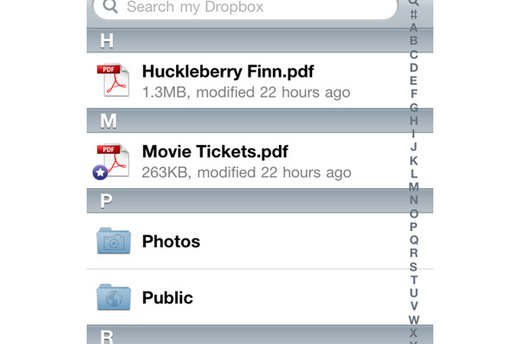 Dropbox (iOS, Android, BlackBerry; free)