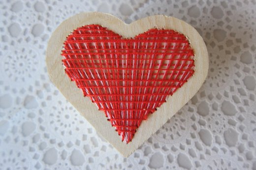 Finished embroidered heart
