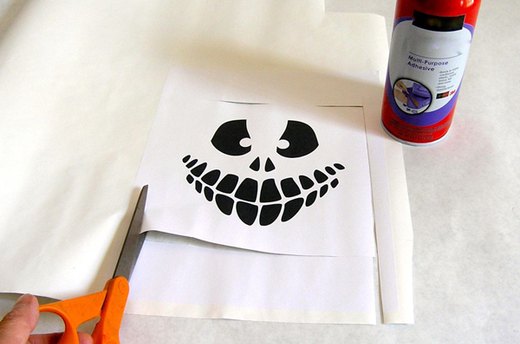 Spray Glue Template to Shelving Paper