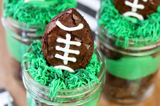 Mason Jar Football Brownie Treats