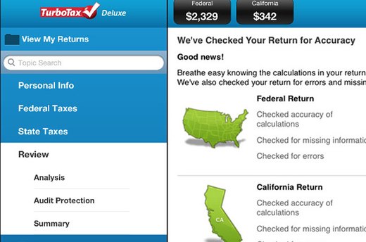 TurboTax for the iPad - Tablet app (iPad; free)