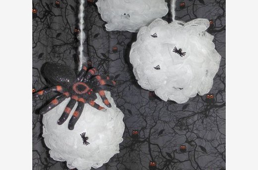 How to Make Spooky Spider Web Pom Poms