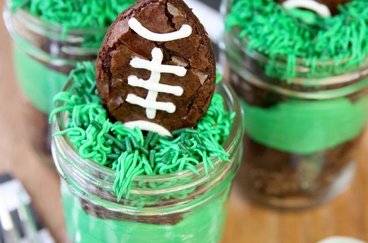 Mason Jar Football Brownie Treats