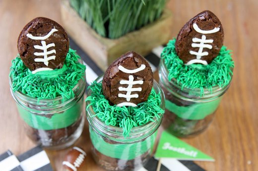 Mason Jar Football Brownies