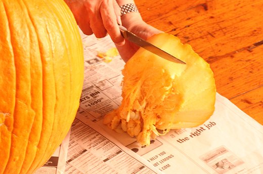 Pumpkin Preparation: Clean the Top