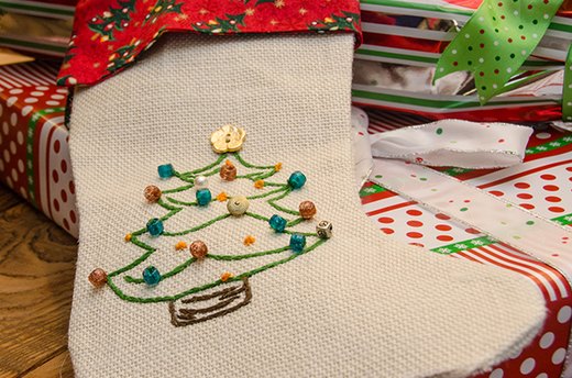 Burlap Christmas Stocking