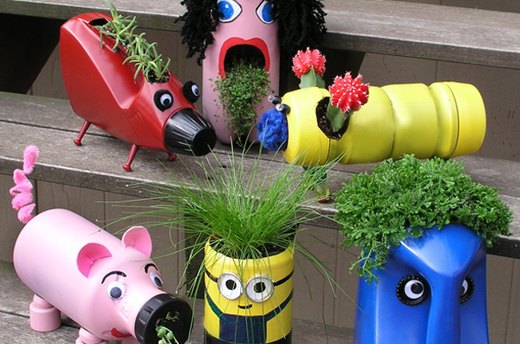 Old Bottles, New Buddies: Cute Upcycled Planters for Kids
