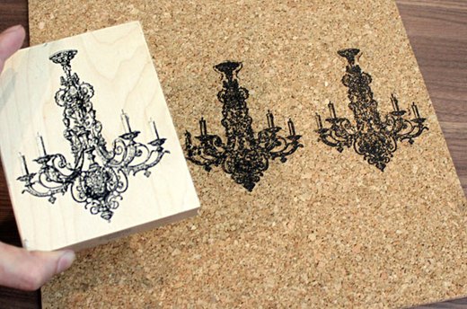 Cork Board Idea #1: Stamped Cork