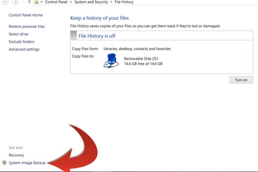 Launching System Image Backup