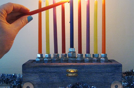 How to Make Creative Hardware Menorahs
