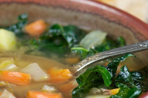 Turkey, Kale and Spinach Soup