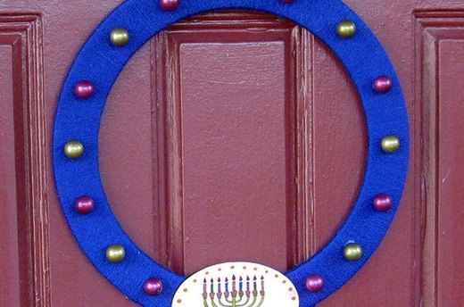 Finished Menorah Wreath