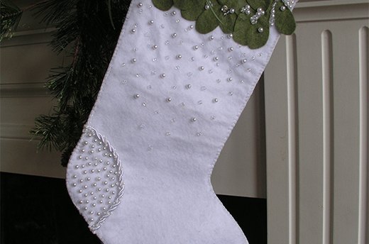 Pearls, Jewels and Mistletoe Stocking