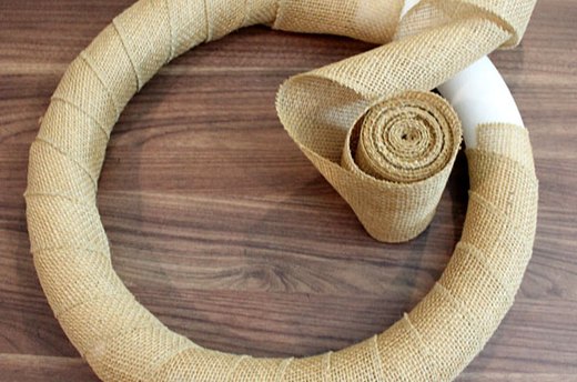 Wrap the Foam Ring in Burlap