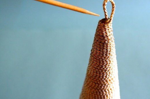 Thread End Through Top to Finish