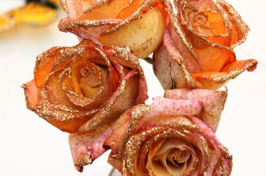 Rainbow and Glitter Roses for the Holidays