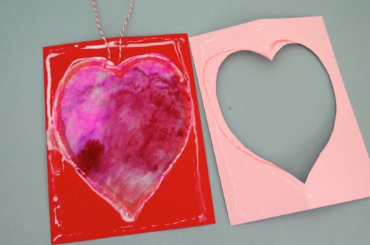 Glue Coffee Filter Heart into Card Stock