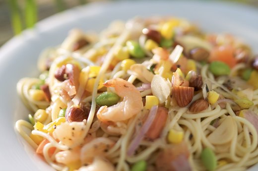Pasta with Shrimp, Oranges and Olives
