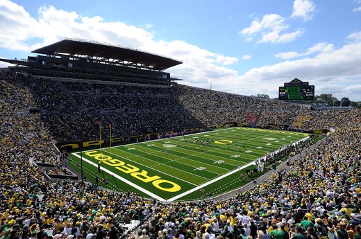 8. Oregon's Autzen Stadium, capacity 54,000