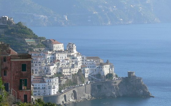 Towns cling to the cliffs along the Amalfi coast
