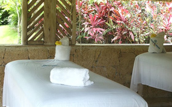 Many spas offer treatments outdoors.