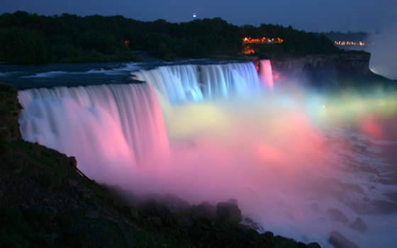 Leave your hotel room for a nighttime stroll to see the falls illuminated with colorful lights.