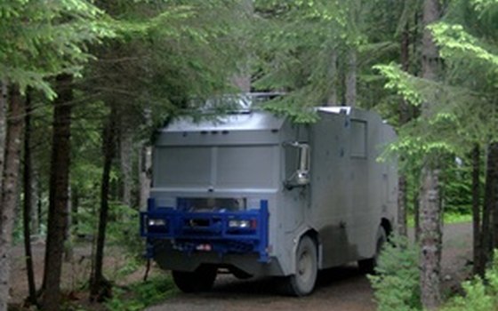 RV in the forest