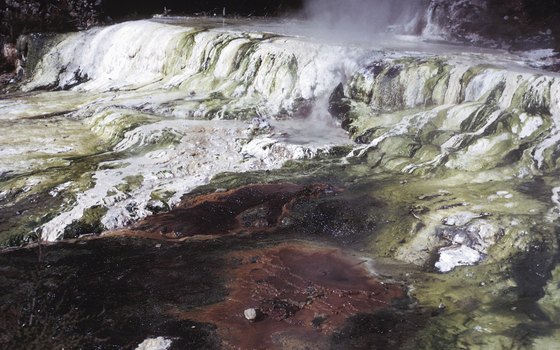 Geysers on White Island, one of the world's few accessible live volcanoes. Located off the shore from Whakatane.