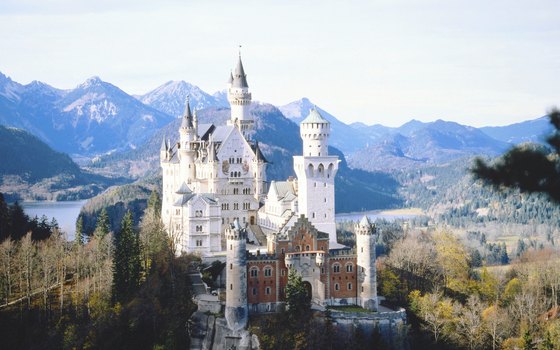 The fairy-tale Neuschwanstein Castle sits in the Bavarian Alps of southern Germany.