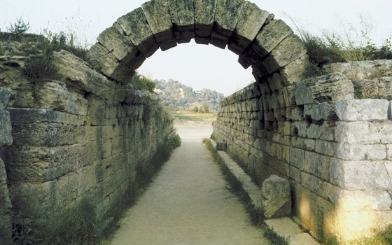 Ancient archway to Olympic Stadium in Greece