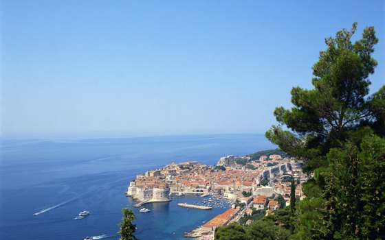 The Croatian coastal city of Dubrovnik greets cruise ships with its medieval splendor.