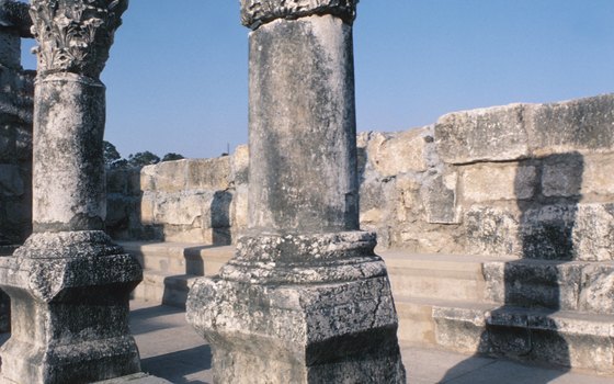 Ruins of an ancient synagogue in Capernaum.