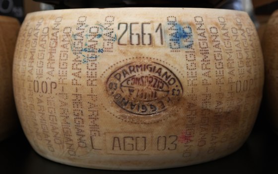 Authentic Parmigiano Reggiano bears the seal of the Parmigiano Reggiano Consortium.
