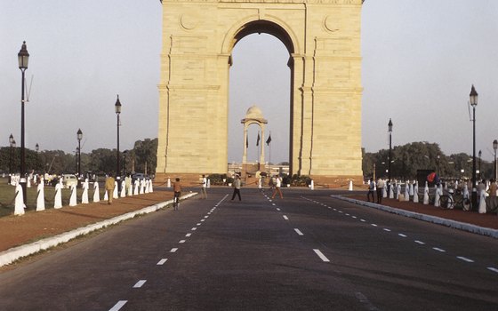 The India Gate is a memorial to the country's World War I casualties.