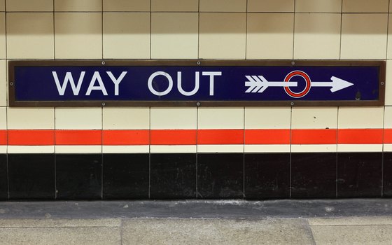 The red line on the wall indicates a Central line route.