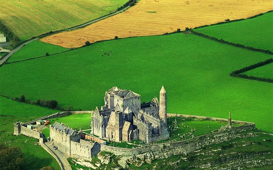 The round tower of Rock of Cashel stands 90 feet high and was the first structure on the site.