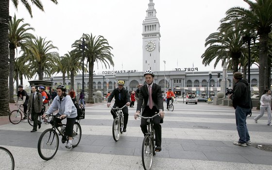 Work off your meal at the Ferry Building with a bike ride.