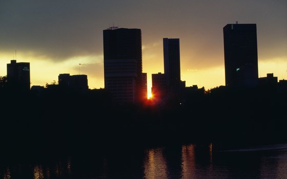 The Winnipeg skyline at dusk.