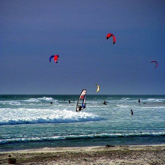 Steady trade winds make the Caribbean a popular kitesurfing destination.