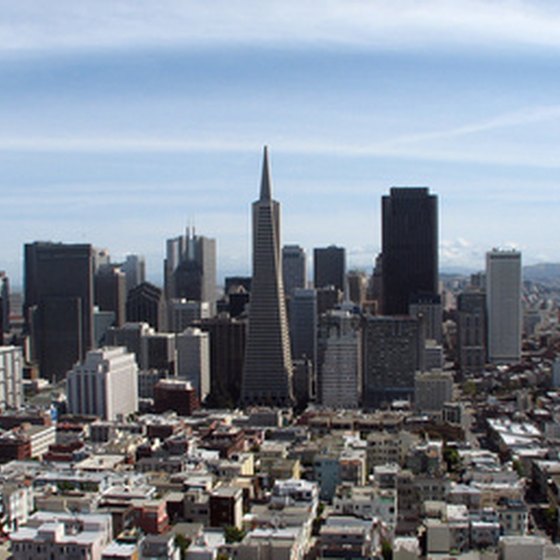 San Francisco's Nob Hill area provides panoramic views of the city and bay.