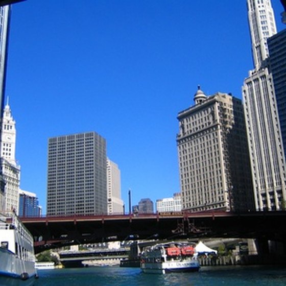 The Chicago River is lined on both sides with sky-scraping history.