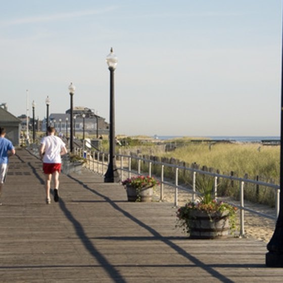 The boardwalk offers many attractions for beach goers.