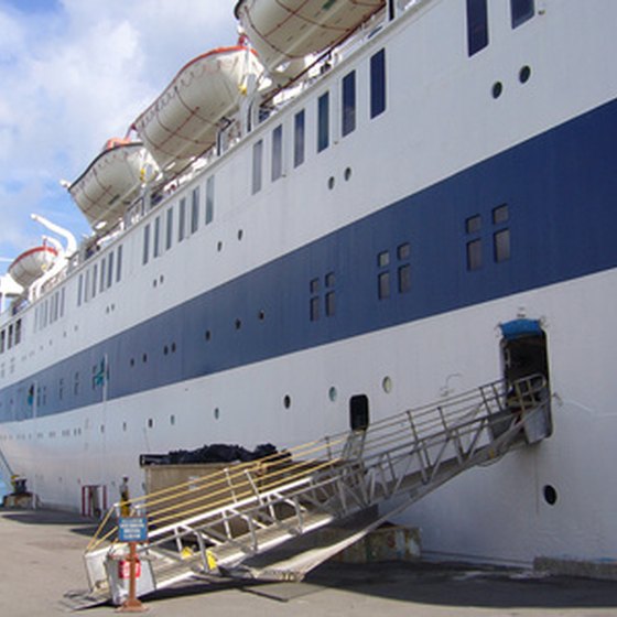 A cruise ship docked in Nassau on the island of New Providence.