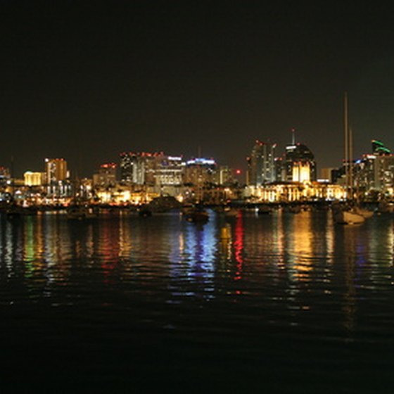 San Diego skyline on a clear southern California night.