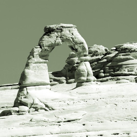 A rock formation in Arches National Park.