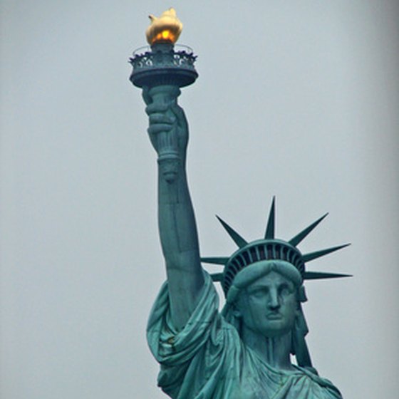 The Statue of Liberty on Liberty Island in New York.
