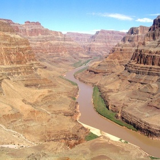 The Colorado River runs through the Grand Canyon.