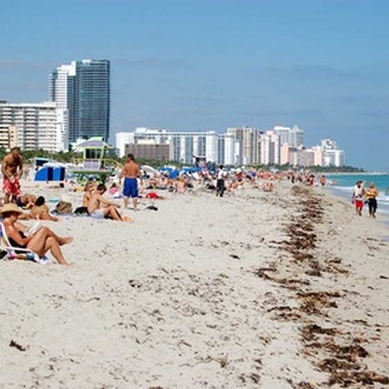 South Beach Miami has a seemingly endless stretch of white sand beaches.